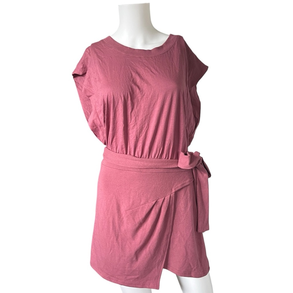 Daily Practice by Anthropologie Short Sleeve Mini Dress Pink Knit Size Small S
